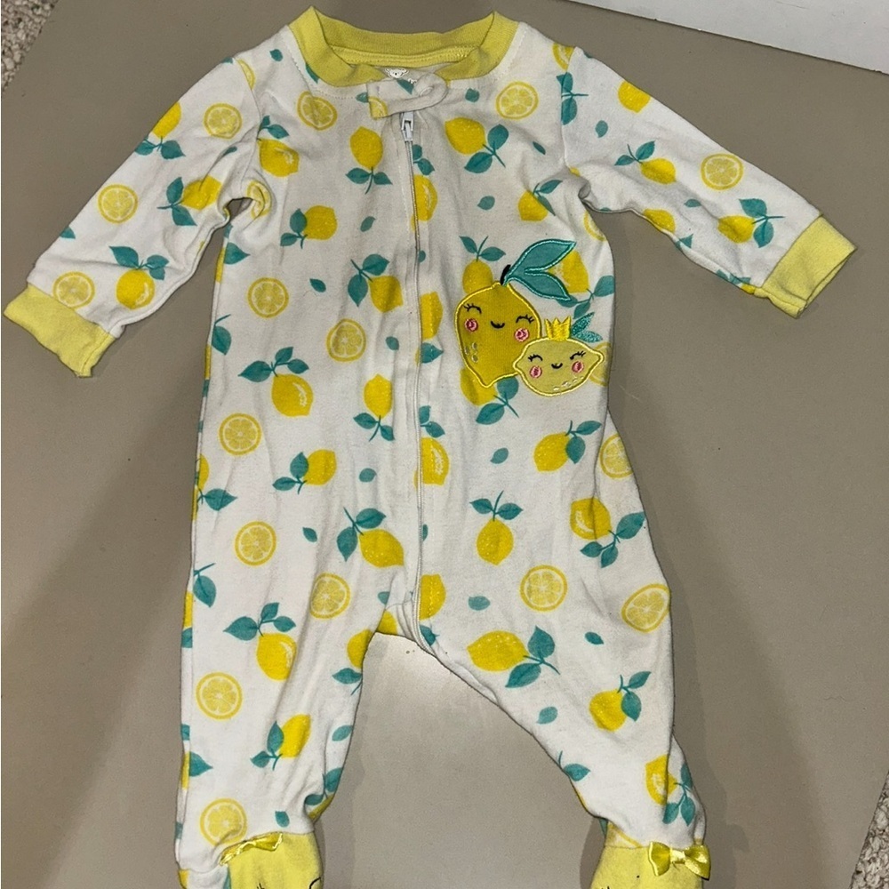 Koala Kids Lemon Pattern Footie 3-6M